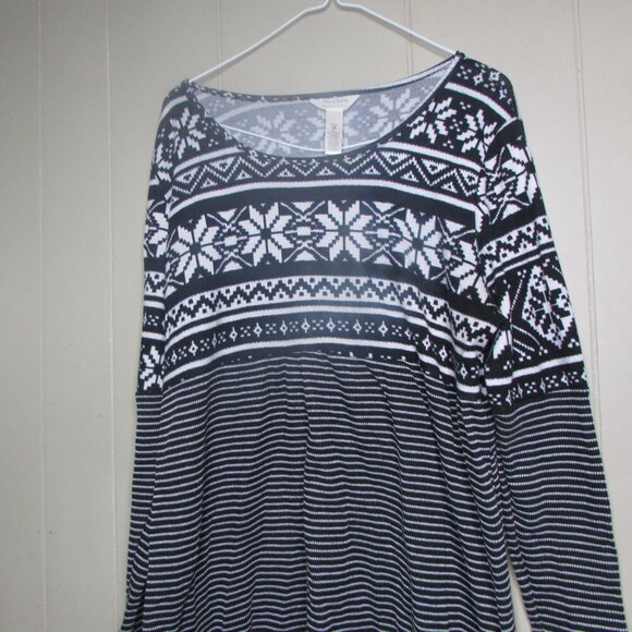 Ma Cherie Maternity Shirt M 3/4 Sleeve Black White - Picture 7 of 11